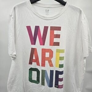 Gap For Good We Are One Men's White Size XL T-Shirt 2018 Pride